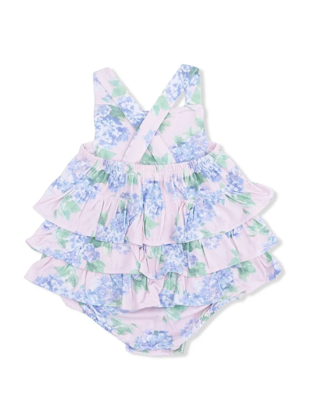 Angel Dear Hydrangeas Ruffle Sunsuit Bubble Romper 6-12 18-24 months